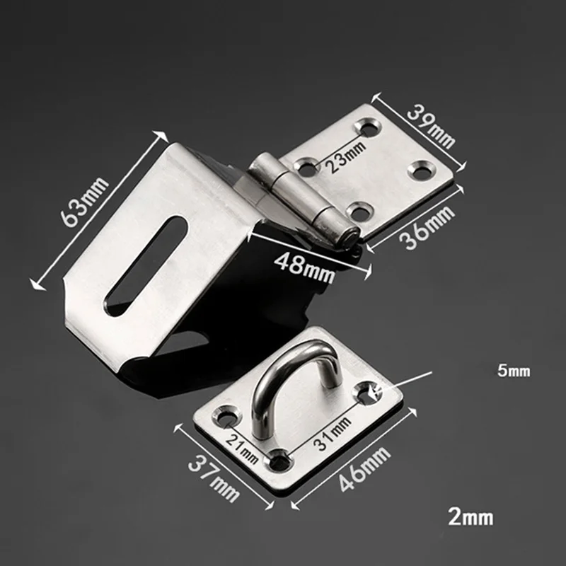 

Cupboard Cabinet Safety Padlock Door Latch Hasp Seamless Base Metal Buckle New