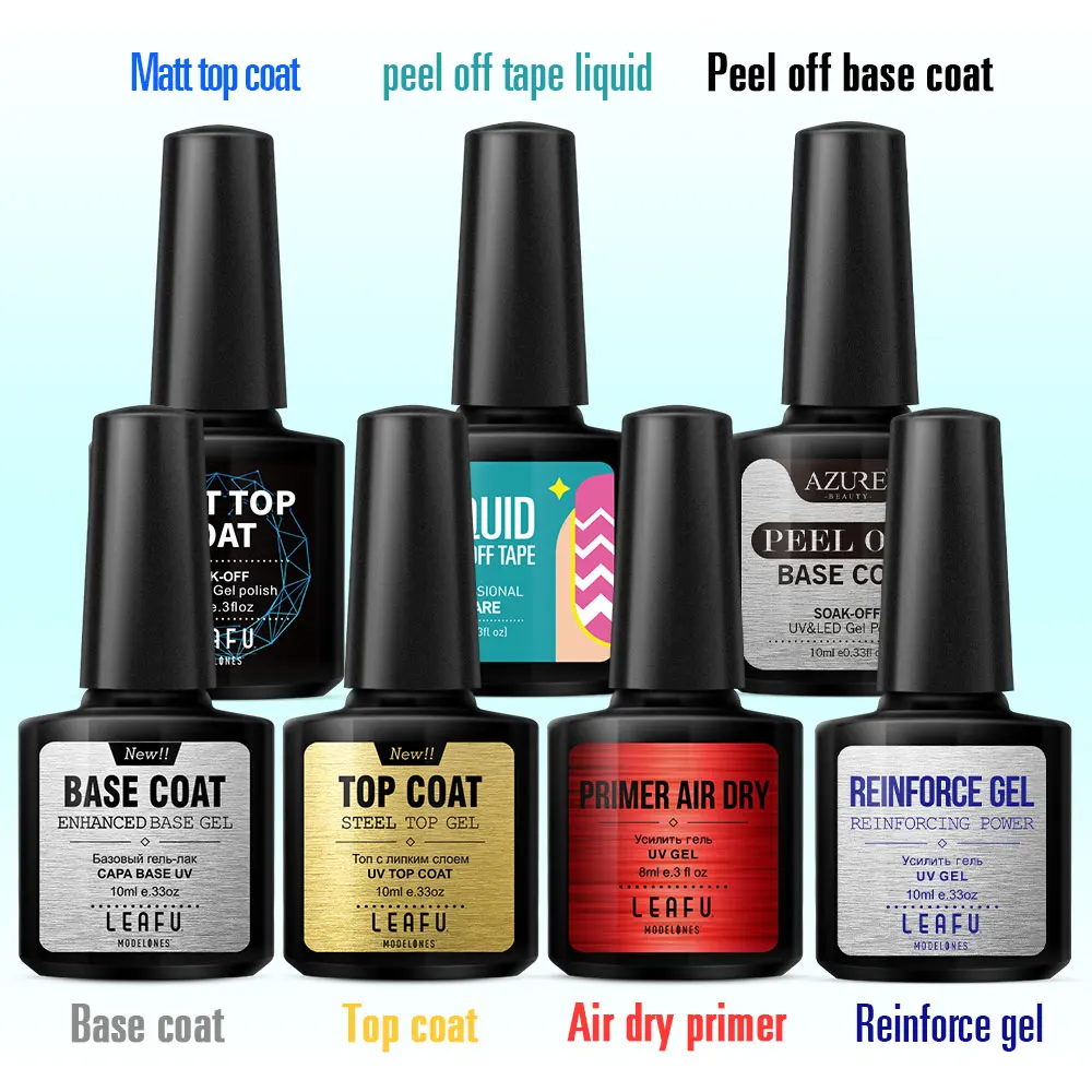 Modelones 7 шт./лот стойкая основа верхнее покрытие лак для ногтей УФ грунтовка
