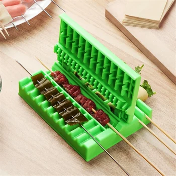 

3-in-1 Barbeque Skewer Tool BBQ Grilling Meat Vegetable Wearer Meat String Device Kebab Maker Kitchen Accessories
