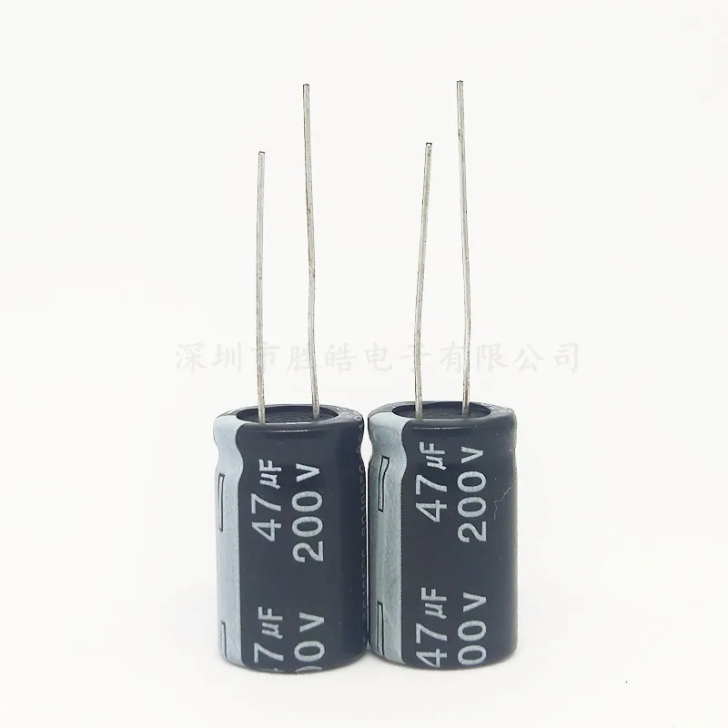 10pcs/lot High Quality 200V47uf Brand New Aluminum Electrolytic Capacitor Size: 10x21 and 13x21 (mm)