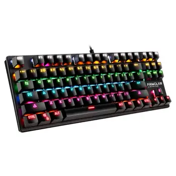 

G50 Pubg game Keyboard Wired USB 87 keys Green Axis Colorful RGB Light Gaming Mechanical Keyboard for laptop Computers