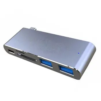 

Four In One Multifunctional Expander Aluminium Alloy With Pd Charging Multi-Charge Port Adapter Card Reader For Macbook Pro