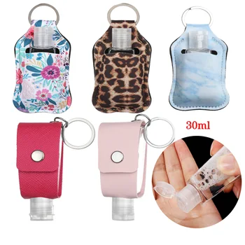 

1 PC 30ml Hand Sanitizer Keychain Holder Bottle Refillable Containers Flip Cap Bottles with Keychain Carrier Home Accessories
