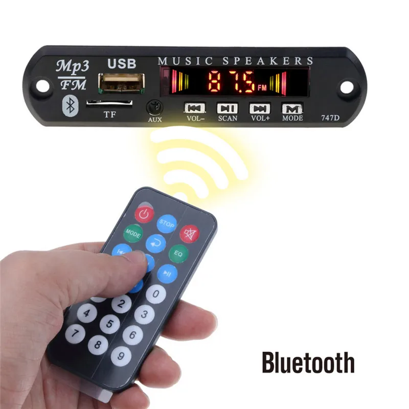

KEBIDU MP3 Decoder Board 5V 12V Bluetooth MP3 Player FM Radio TF USB 3.5 Mm WMA AUX Audio Receiver Car Kit for IPhone 8 XS