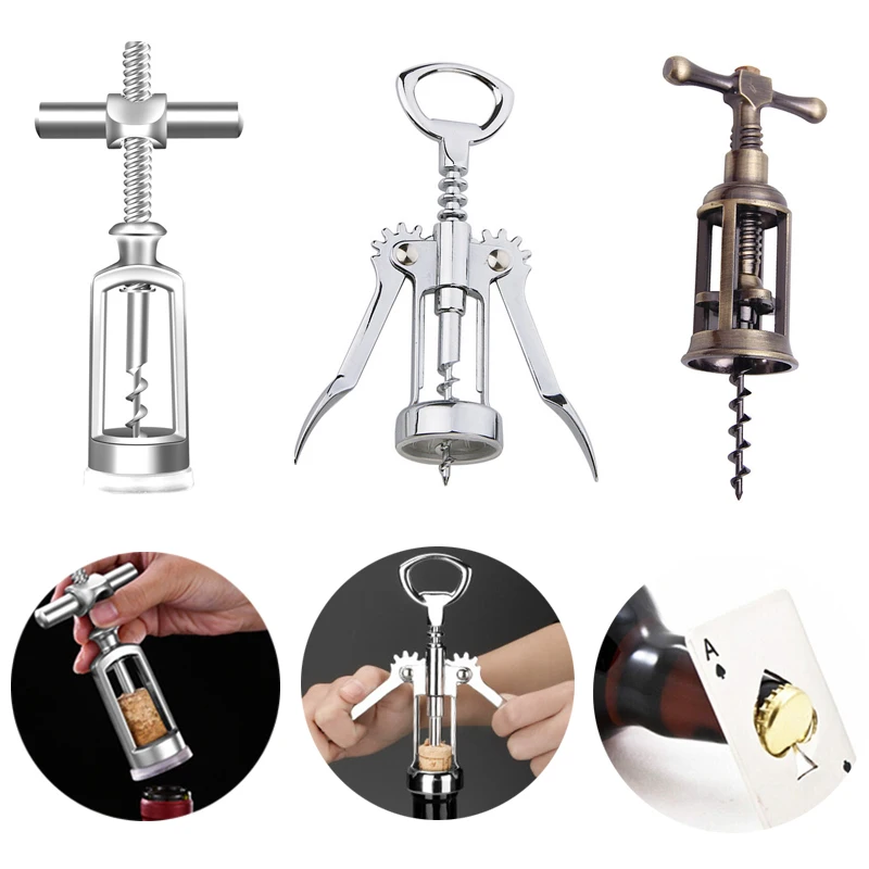 1PC Wine Opener Cork Open Manual Remover Champagne Beer Bottle Corkscrew Easily Household Gadget Kitchen Accessories | Дом и сад