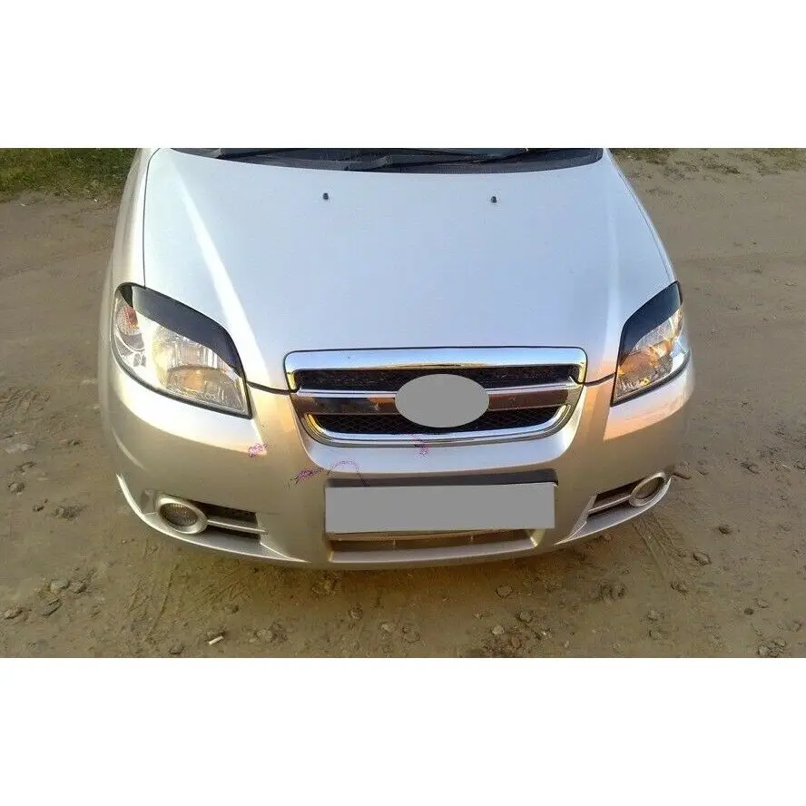 For Chevy Chevrolet Aveo Т250 sedan pads on the headlight eyelashes cilia eyebrow lights light plastic 2006 2007 2008 2009 2010 2011 ► Photo 3/5