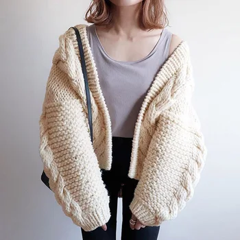 

Short Cardigan Women Winter White Sweater Coats 2020 Korean Cardigan Christmas Female Loose Knitted Sweaters Autumn Knit Wear