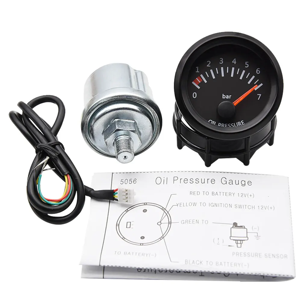 Original Auto Gauge Zusatzinstrument 52 mm SMOKE Oil Preassure Öldruck 12v