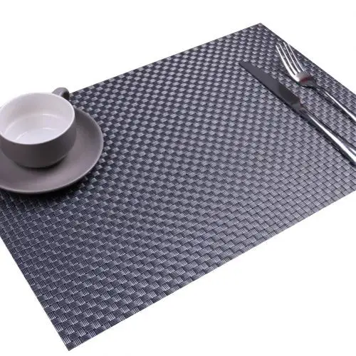 Black Silver 45x30 см водонепроницаемый MouldProof нескользящий коврик для обеденного стола, миска, подставка для посуды, термоизолированные столовые приборы, Подставка для столовых приборов, легко моется - Цвет: Black Silver