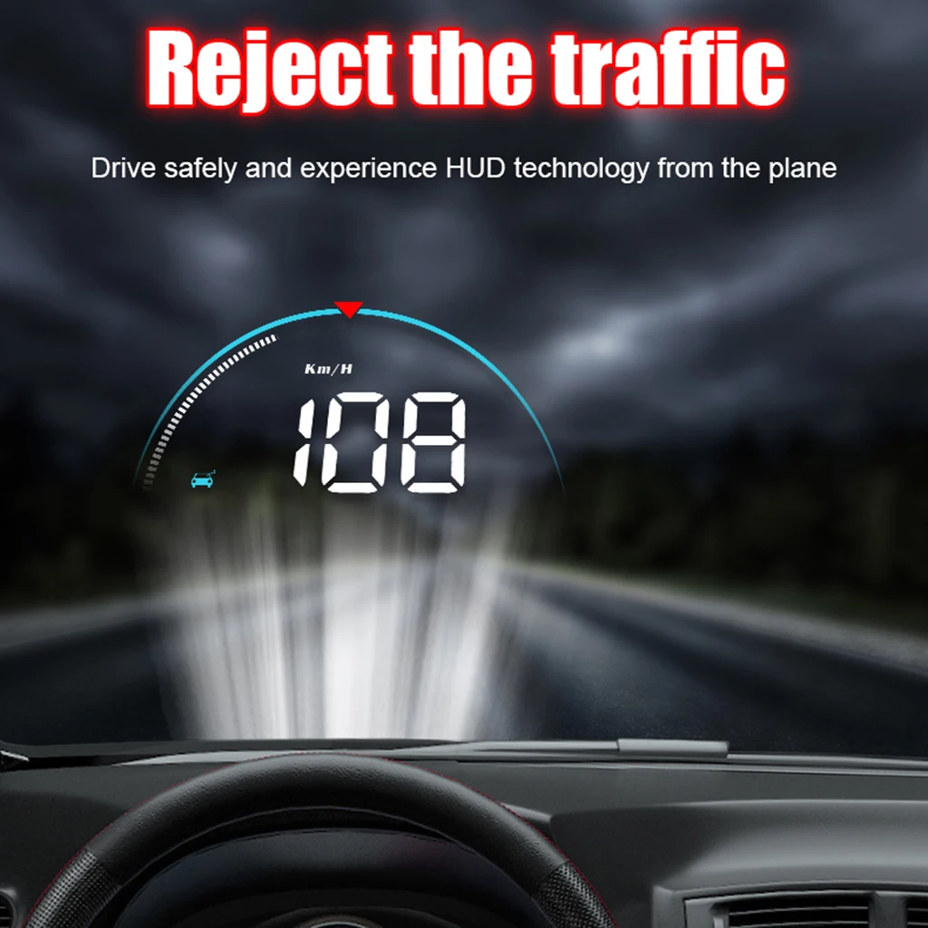 M8 Car HUD Head Up Display OBD2 II Overspeed Warning System Projector Windshield Auto Electronic Voltage Alarm RPM Car Styling