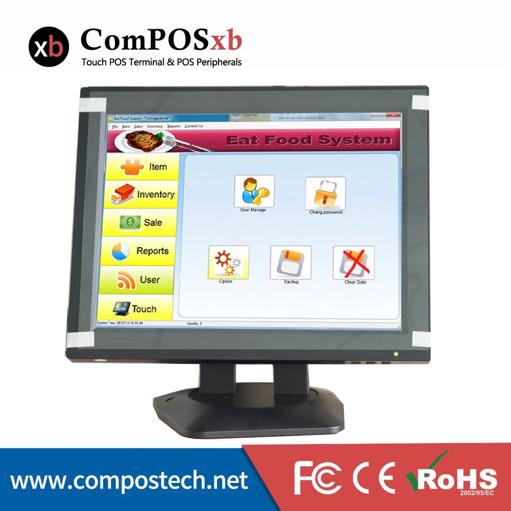 

ComPOSxb pos system monitor 12inch smart touch screen monitor for supermarket