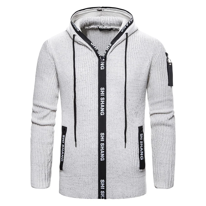 Autumn Cardigan Sweatercoat Slim Fit Hooded Men Knitwear Sweater Casual Zipper Sweater Coat Male Autumn Cardigan Sweatercoat Slim Fit Hooded Men Knitwear Sweater Casual Zipper Sweater Coat Male