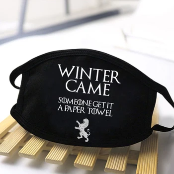

Game of Thrones Washable Face Masks Breathable Windproof Mask Comfortable Anti-Dust Skin-friendly Tops Washable Black Soft Mask