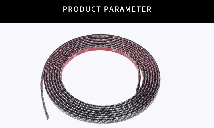 Black carbon fiber Bumper guard Soft PVC Chrome DIY Moulding Line Car Decorating Line Trim Strip Tire Cover