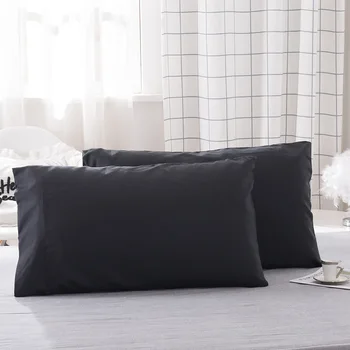 

2pcs/pair Solid Color Green Blue Black Grey Pillow Case Simple Pillowcase Decorative Pillow Cover Bedding for Hotel Wedding