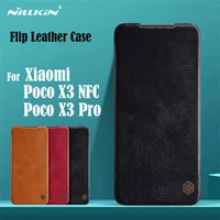 Für Xiaomi Poco X3 NFC Poco X3 Pro Flip Fällen Nillkin Qin Leder Flip Abdeckung Karte Tasche Buch Abdeckung Für poco X3 nfc Telefon Taschen