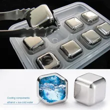 Stainless Steel Wisky Champagne Ice Cube Stones Wine Beer Candy Bar KTV Supplies Glacier Cooler Rocks Holder Chiller Tool