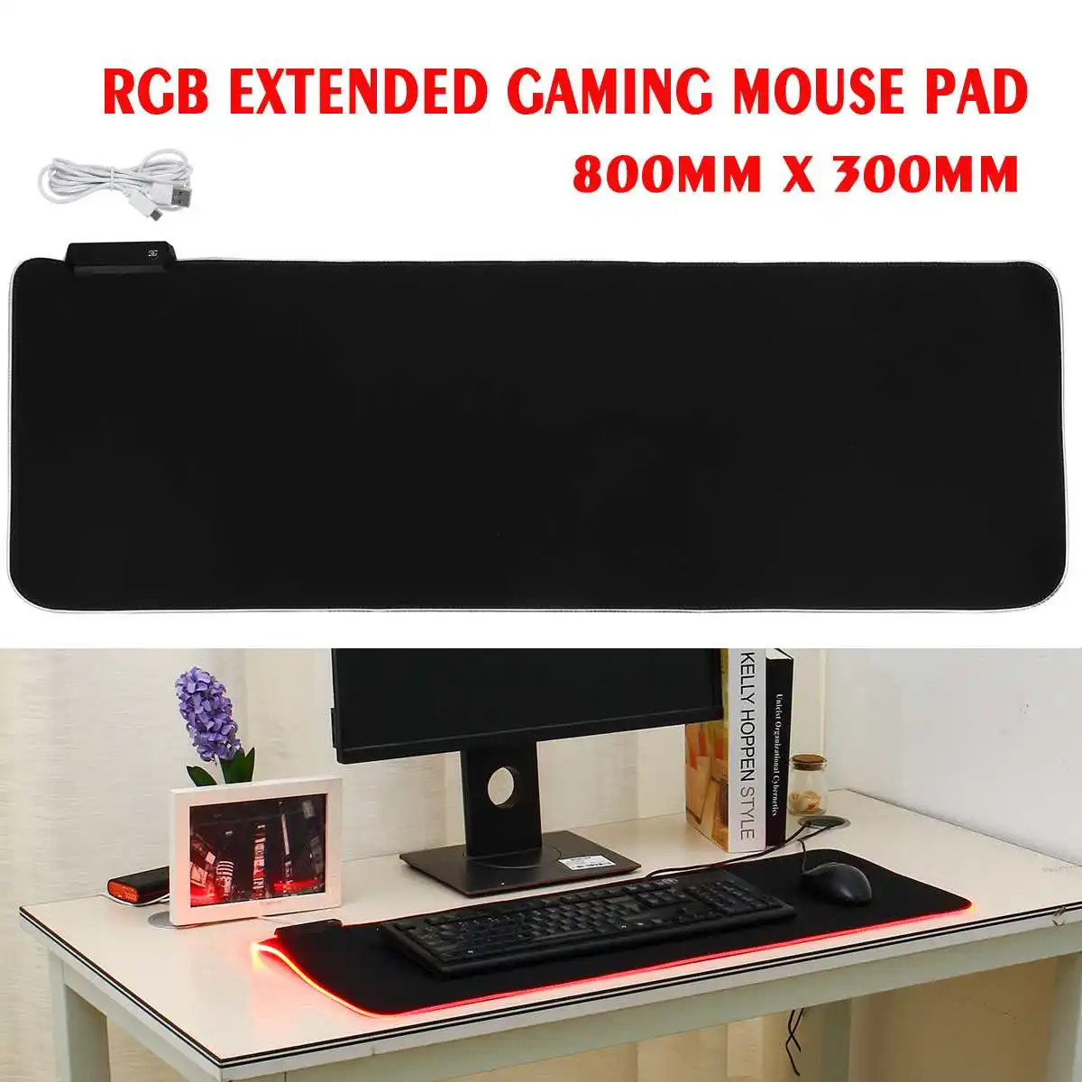 Игровой коврик для мыши, компьютерный коврик для мыши, большой RGB коврик для мыши, геймерский коврик для мыши, большой коврик для мыши, компьютерный Настольный игровой коврик с подсветкой