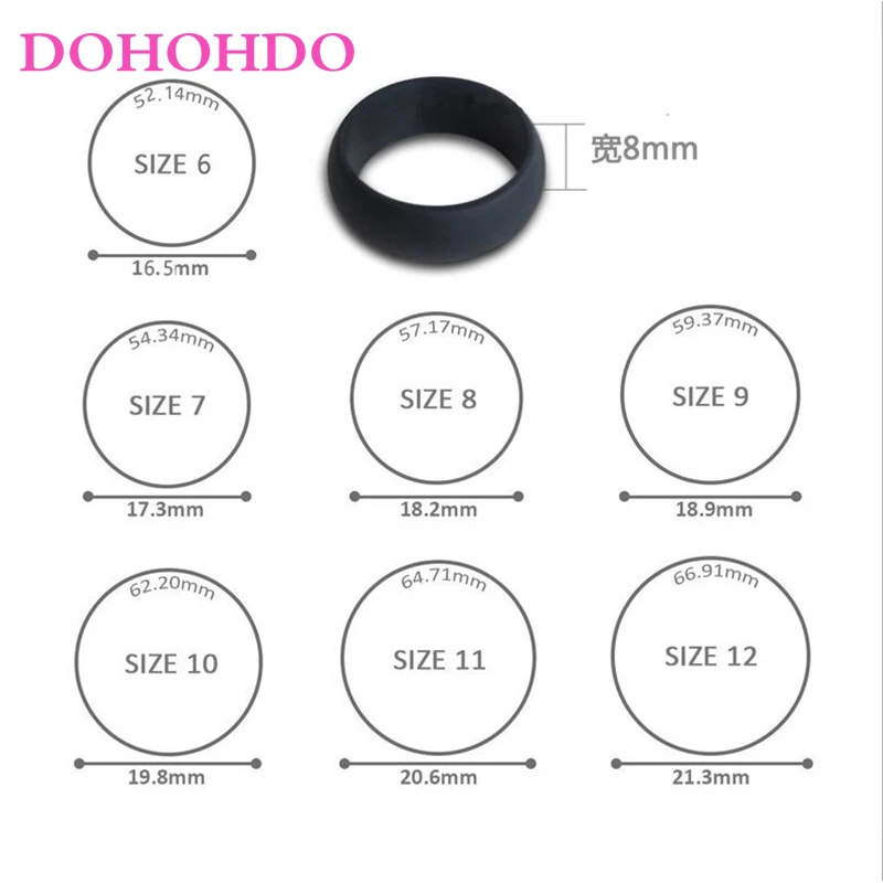 DOHOHDO 8mm Silicone Rubber Wedding Bands For Men Women Rings Black White Color Casual Silicone Finger Ring Anel Wedding Rings Couple Rings