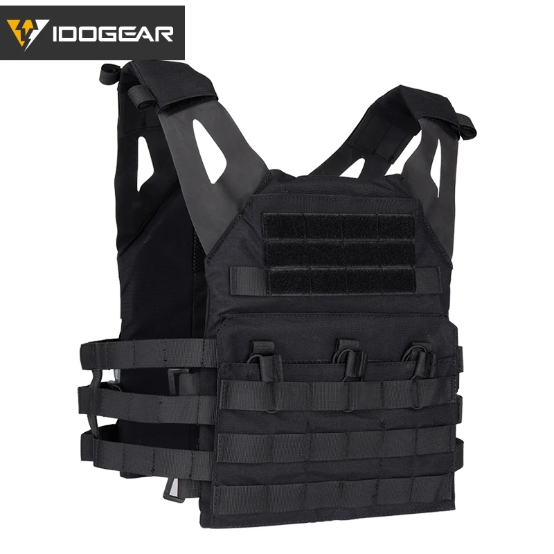 Black IDOGEAR JPC тактический жилет страйкбол бронежилет Перемычка пластина Перевозчик MOLLE пейнтбол военный 500D Нейлон Мультикам - Цвет: Black