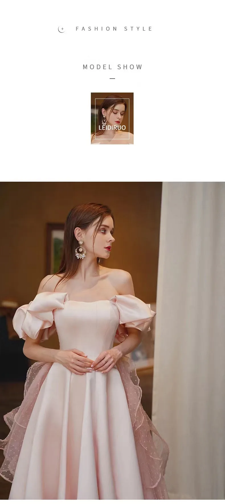 Pink Satin Evening Gowns Strapless A Line Off Shoulder Puff Sleeve Long Backless Detachable Train Prom Wedding Celebrity Color Photo Color US Size Custom Size Pink Satin Evening Gowns Strapless A Line Off Shoulder Puff Sleeve Long Backless Detachable Train Prom Wedding Celebrity Color Photo Color US Size Custom Size