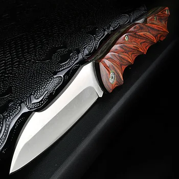 

XUAN FENG Hunting knife tactics small fixed knife wooden handle lifesaving knife, camping portable knife CS handmade