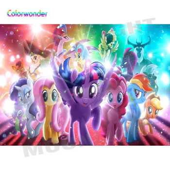 

Little Pony Birthday Photocall Bedroom Decor Child Photography Backdrop Personalized Photographic Backgrounds For Photo Studio