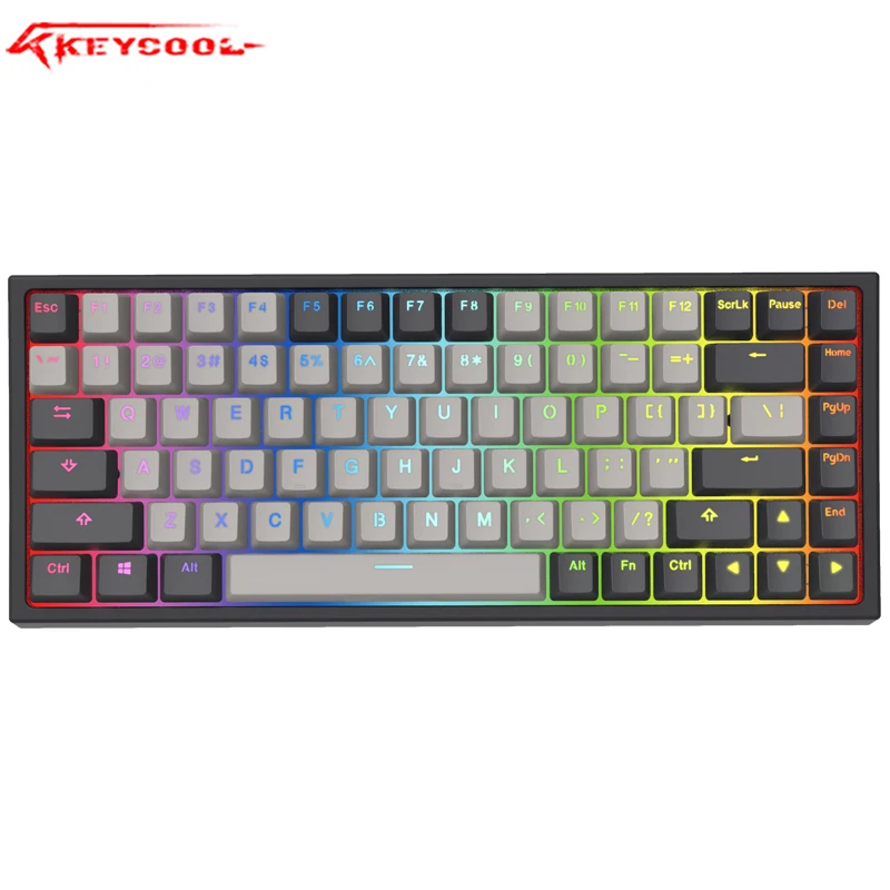 Механическая клавиатура Keycool Kc84keys PBT Hotswaple Switch для ноутбука проводная 84RGB Kailh