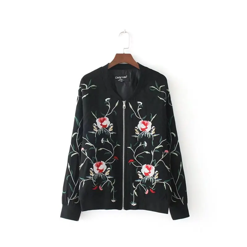 

2017 Spring And Summer New Style Ozhouzhan Embroidery Jacket Women's Embroidered Zip-up Jacket Dfp8349