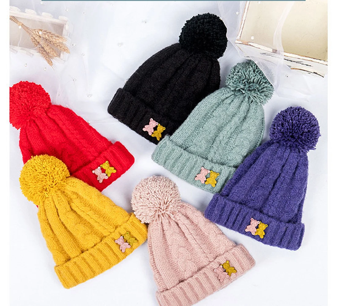 4-8T Toddler Baby Girls Boys Winter Warm Beanie Hat Children Cute Knitted Wool Cap