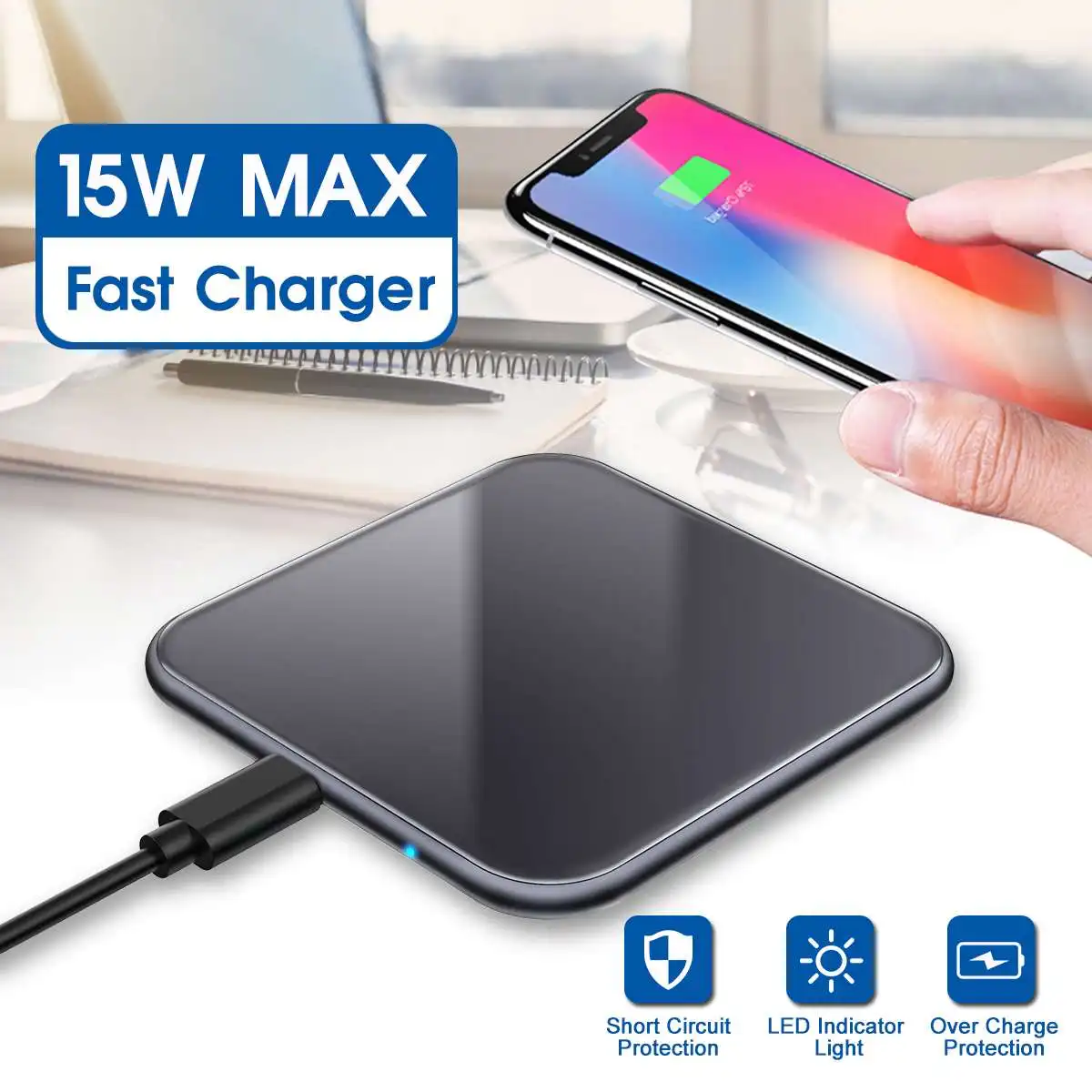 

LED Indicator Light Charger Portable Mobile Phone Charger Wireless Tablet Charger For Wireless Charging Mobile Phone Laptop