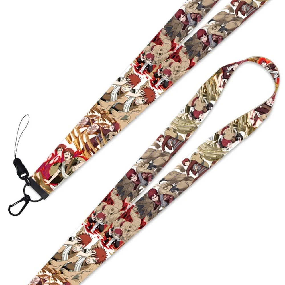 Gaara Keychain Anime Accessories Narutos Neck Strap Phone Chain Rope for Mobile Work Id Card Bag Lanyard Cartoon Jewelry Gift