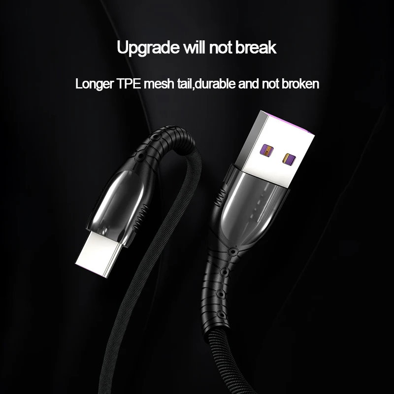 Мобильный 5А usb type C кабель 1 м 2 м 3 м Быстрая зарядка type-C kable для huawei P30 P20 mate 20 Pro Телефон Supercharge QC3.0 USBC Кабо