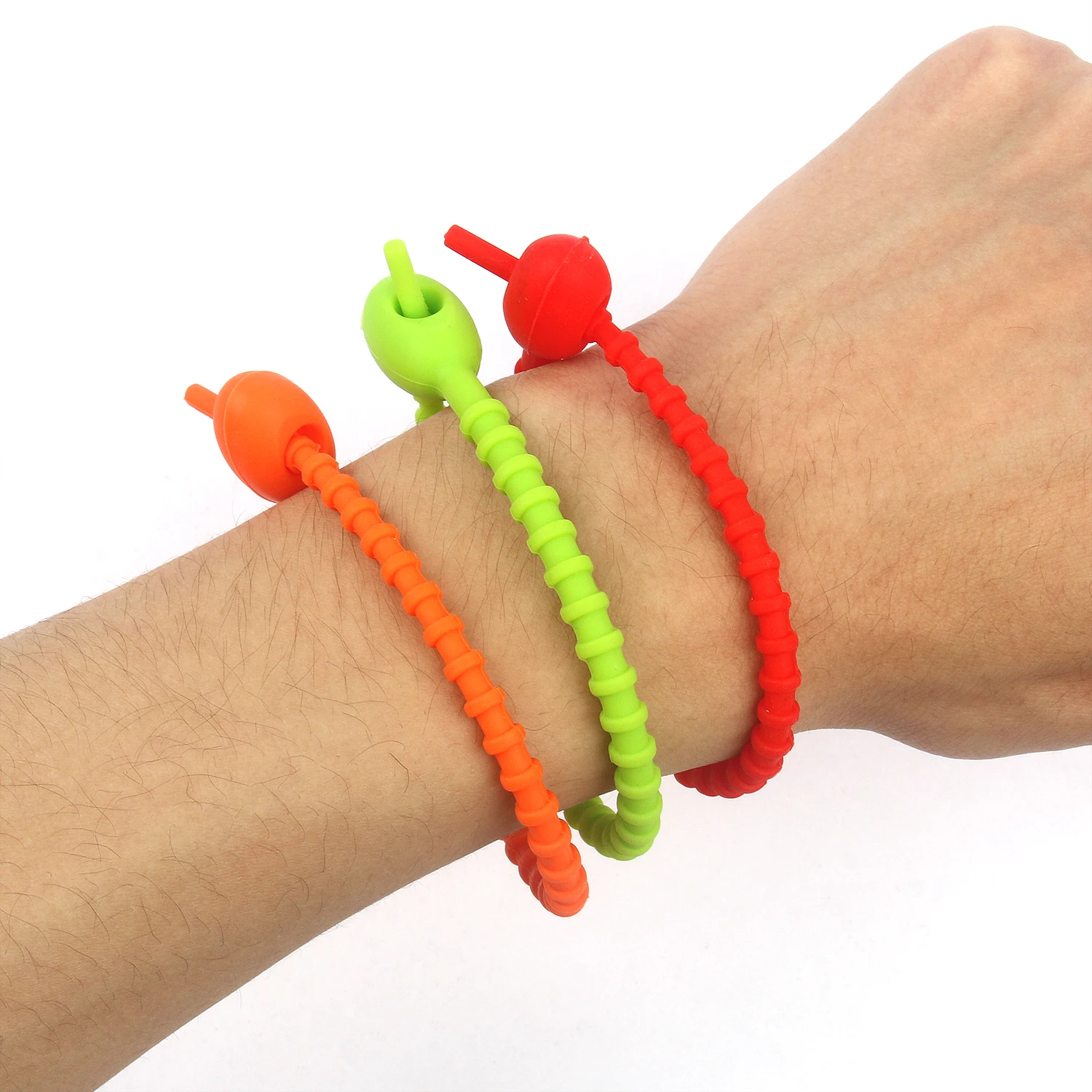 10Pcs 실리콘 재사용 가능한 가방 넥타이 트위스트 와이어 고정 케이블 지퍼 타이 헤드셋 데이터 라인 와이어 타이 다목적 식품 등급 빵 가방 타이