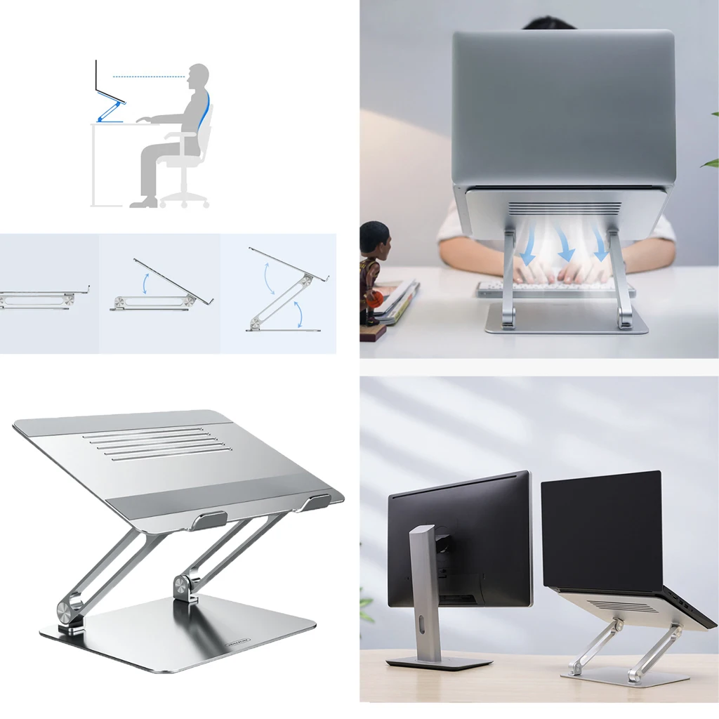 Portable Adjustable Folding Laptop Desk Table Stand Holder Tray For