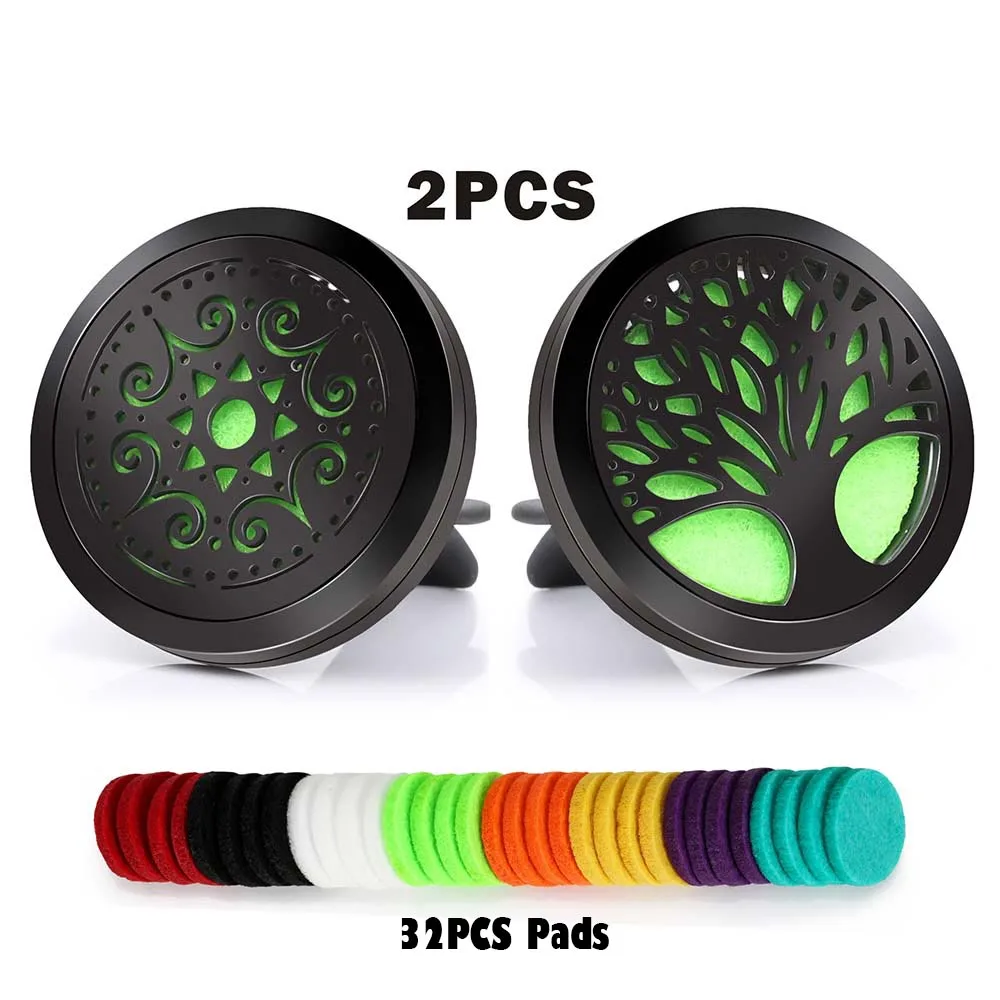 

BOFEE 2PCS Car Diffuser Clip Essential Oil Locket Vent Perfume Aromatherapy Outlet Air Freshener Fragrance Stainless Steel Aroma
