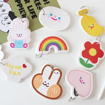 

SIXONE 50 Sheets Cute Flower Rainbow Iron Ring Notebook Student Diary Stationery Portable Memorandum Message Card Memo Pad