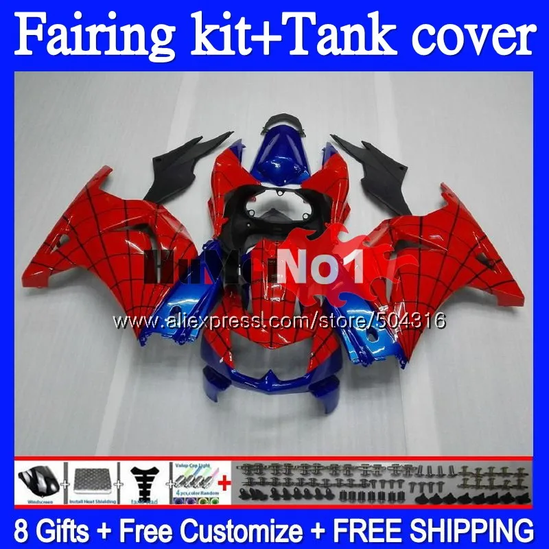 Kit For KAWASAKI EX250 ZX250 R 2008 2009 2010 2011 2012 94MC.61 EX250R ZX EX 250 250R ZX250R 08 09 10 11 12 Spider-Man Fairing Kit For KAWASAKI EX250 ZX250 R 2008 2009 2010 2011 2012 94MC.61 EX250R ZX EX 250 250R ZX250R 08 09 10 11 12 Spider-Man Fairing
