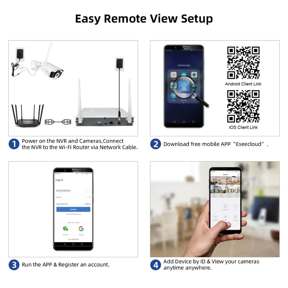 Jooan 8CH Wireless CCTV System 3MP NVR Wifi IR-CUT Outdoor 3MP IP CCTV Camera Security System Video Surveillance Kit