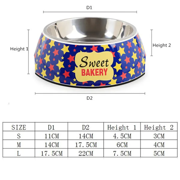 Миска для домашних животных с принтом из нержавеющей стали утолщенная миска для домашних собак нескользящая Нижняя устойчивая к укусам миска четыре дизайна Прямая поставка