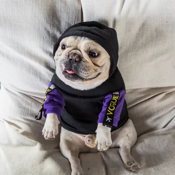 

Dog Clothes Guitar Solid Letter Soft Cotton Hoodies For Franch Bulldog