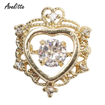 

Avelitte Beating Heart New Nail Art Ins Net Red High Color Zircon Rotatable Love Metal Nails A Piece