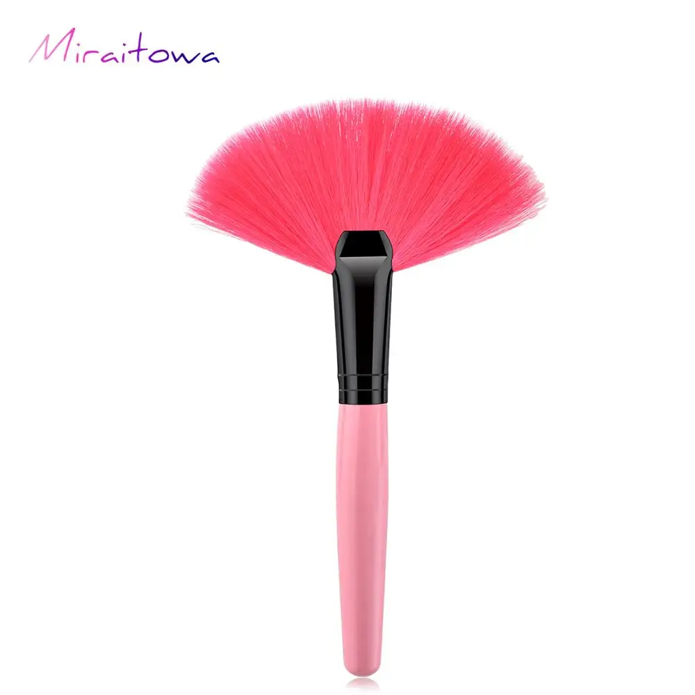 Big Fan Shape Makeup Brush Loose Powder Brusher Cosmetic Blending Blush Makeup Multi-color Facial Beauty Makeup Tools - Handle Color: M-01-005