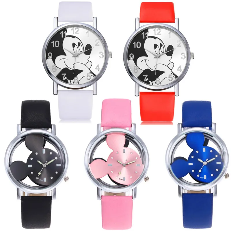 Reloj Infantil Hollow Out Children Watch Girls Boys Gift Students Clock Kids Watches Waterproof Leather Quartz Digital Watch afbeelding