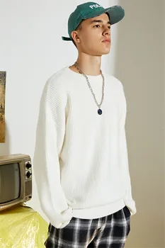 

Raibaallu New Men's Sweater autumn oversize long sleeve pullover sweater shirt Top 4 Colors Male Knitwears Clothes Sweater