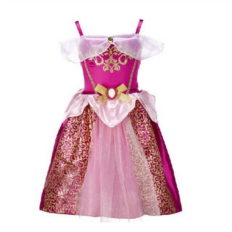 Aurora Dress Платье Эльзы 2; карнавальный костюм; Детские платья для девочек; платье Золушки; Vestidos; платья Белоснежки; платья принцессы Рапунцель, Авроры, Анны - Цвет: Aurora Dress