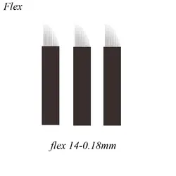 LÂMINA FLEX CHANFRADA MICRO 0,18 мм Flex 14 Nano иглы для микроблейдинга 14 контактов ручная линия иглы для бровей игла для нанесения татуировки