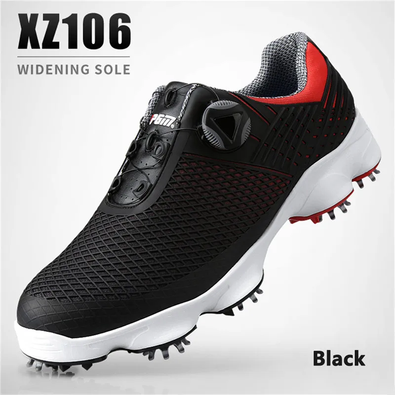 PGM/обувь для гольфа; мужские водонепроницаемые дышащие Нескользящие кроссовки; мужские вращающиеся шнурки; спортивные кроссовки с шипами