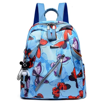 

Butterfly Printing Bags Women Backpack Ladies Backpacks Female School Bag For Students Girls Bear Pendant