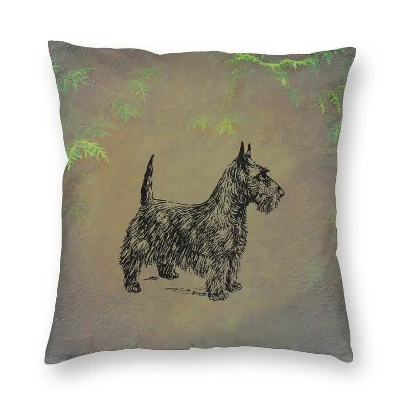 

Custom Scottish Terrier Dog Square Throw Pillow Case Home Decorative Double Side Print Scottie Dog Cushion Cover For Living Room